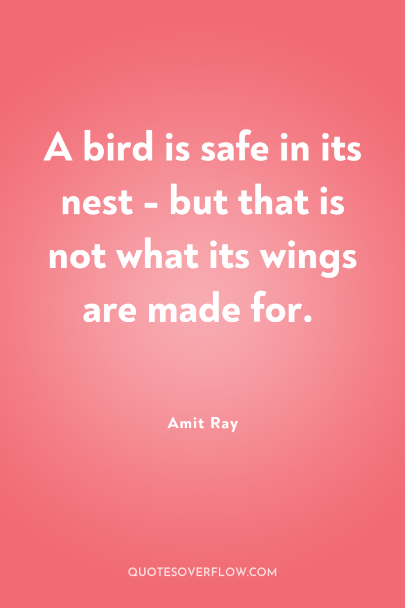 A bird is safe in its nest - but that...