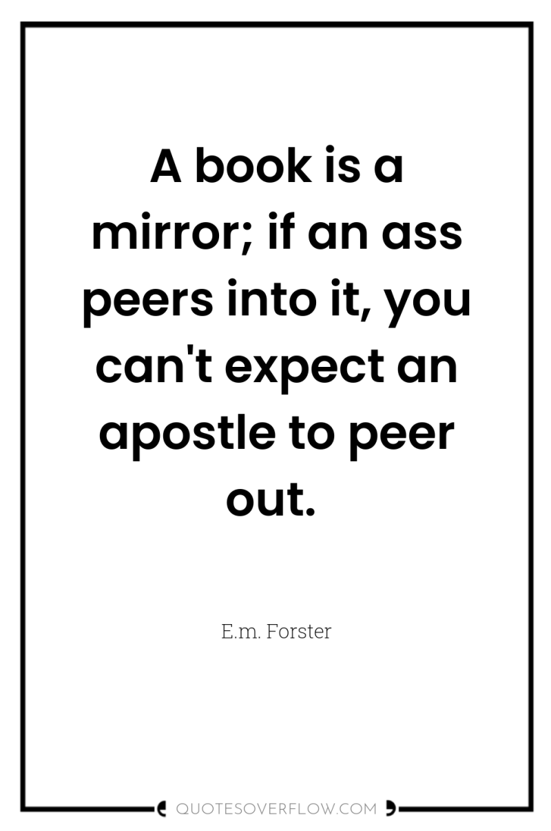 A book is a mirror; if an ass peers into...