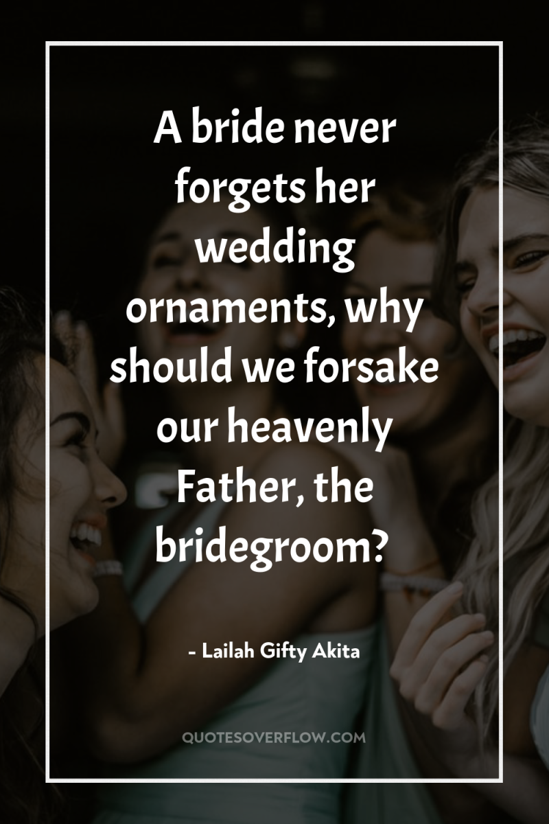 A bride never forgets her wedding ornaments, why should we...