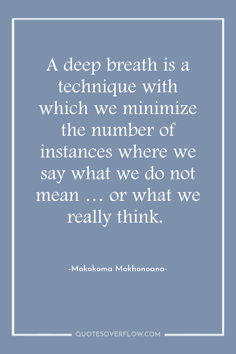 A deep breath is a technique with which we minimize...