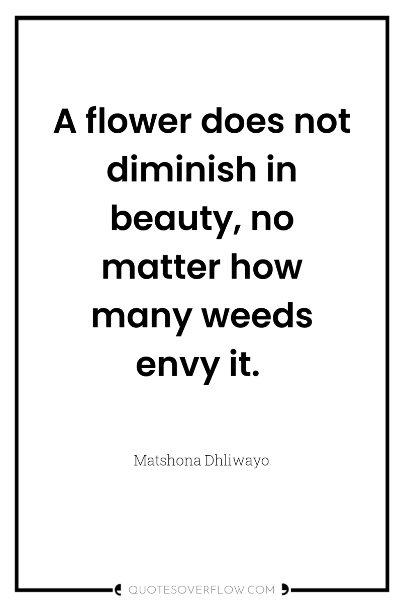A flower does not diminish in beauty, no matter how...
