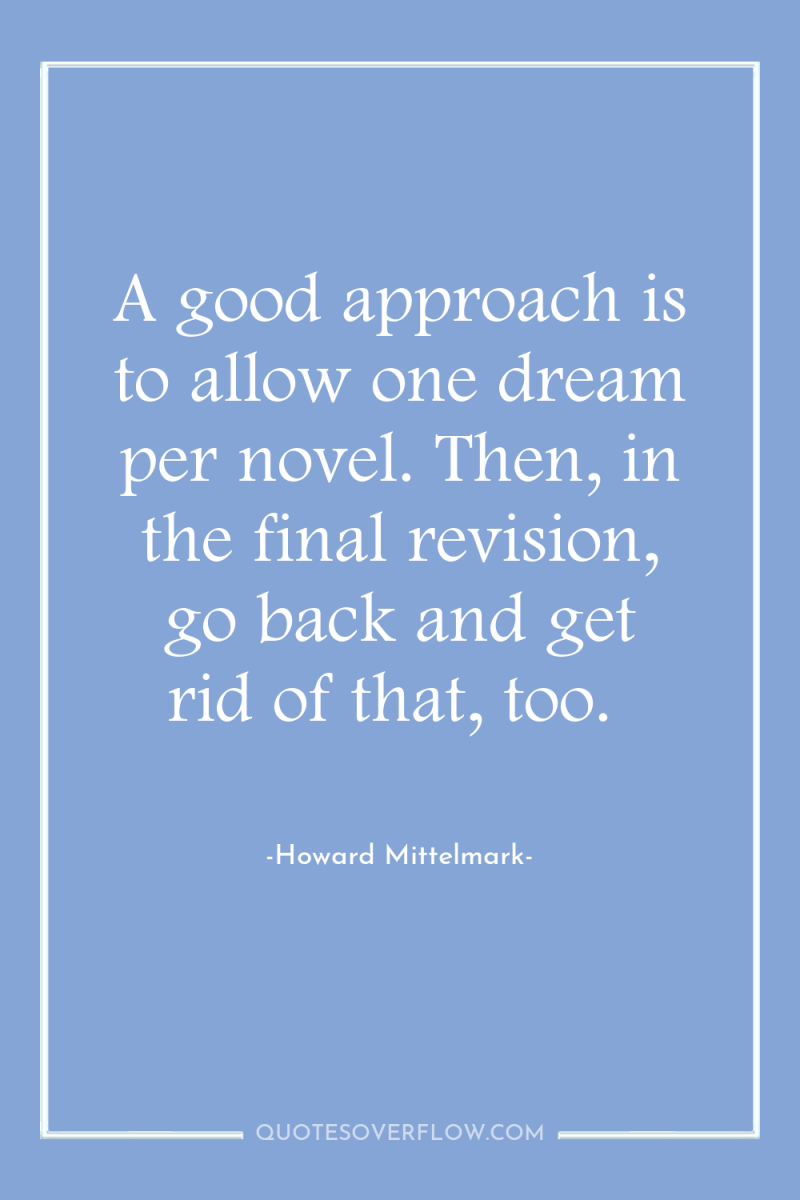 A good approach is to allow one dream per novel....