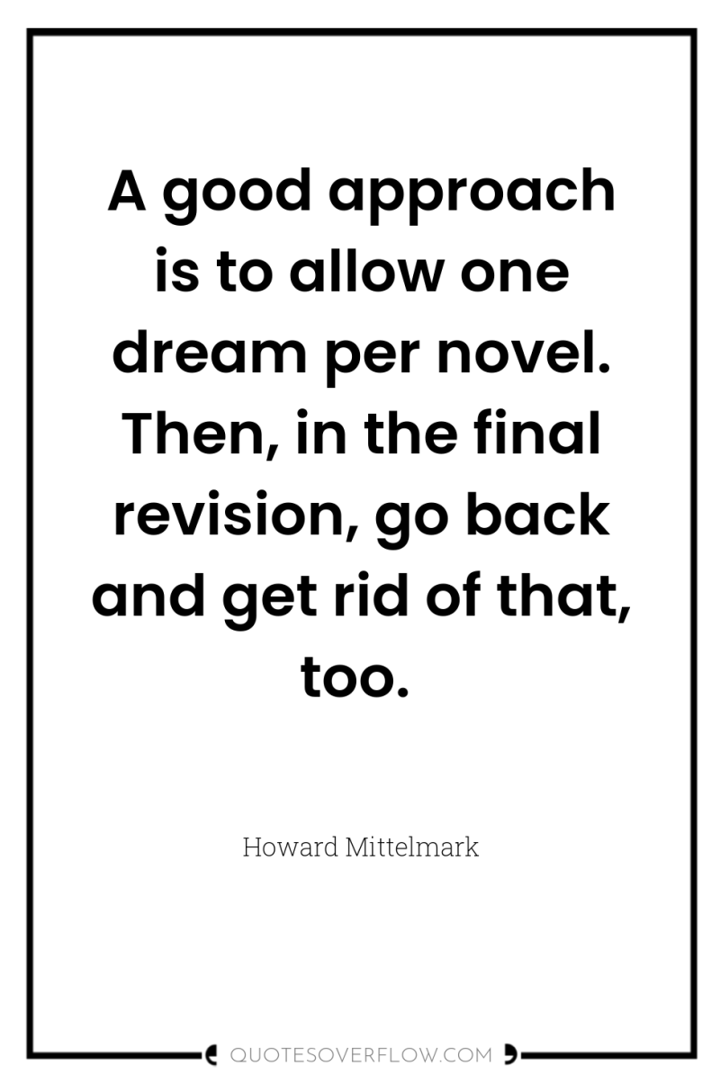 A good approach is to allow one dream per novel....