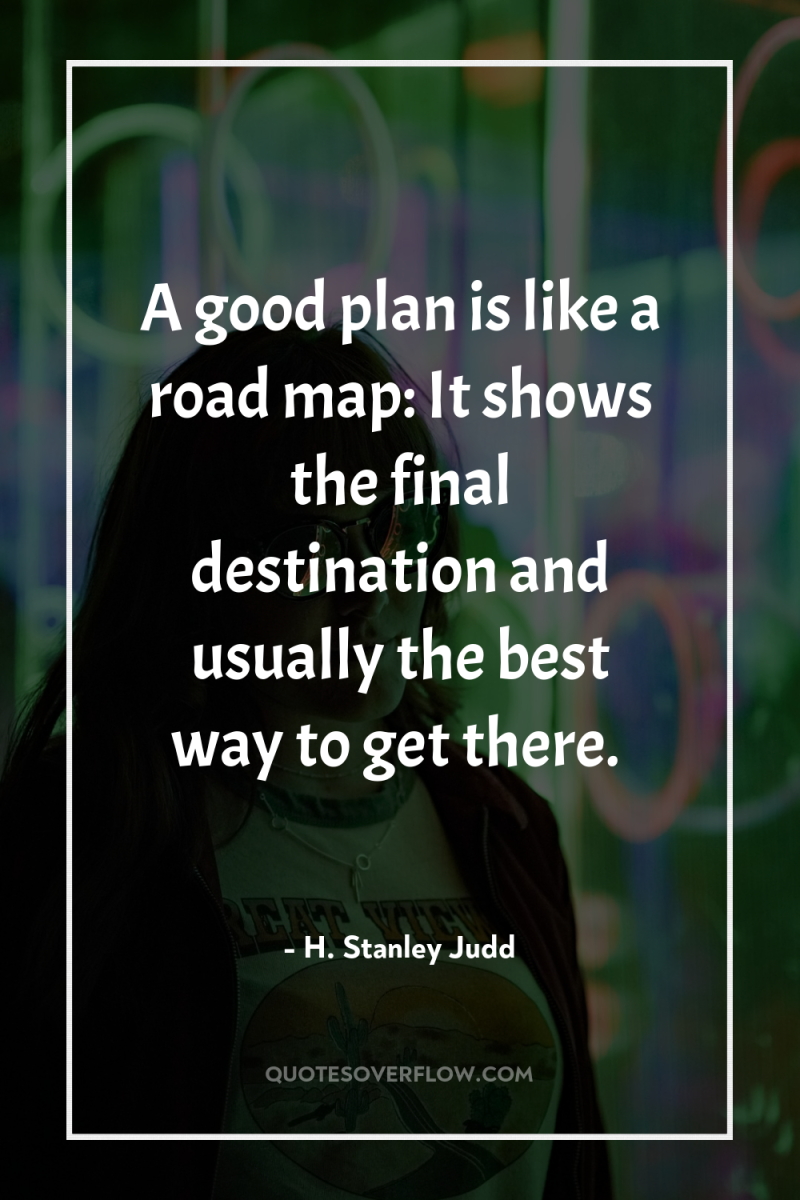 A good plan is like a road map: It shows...