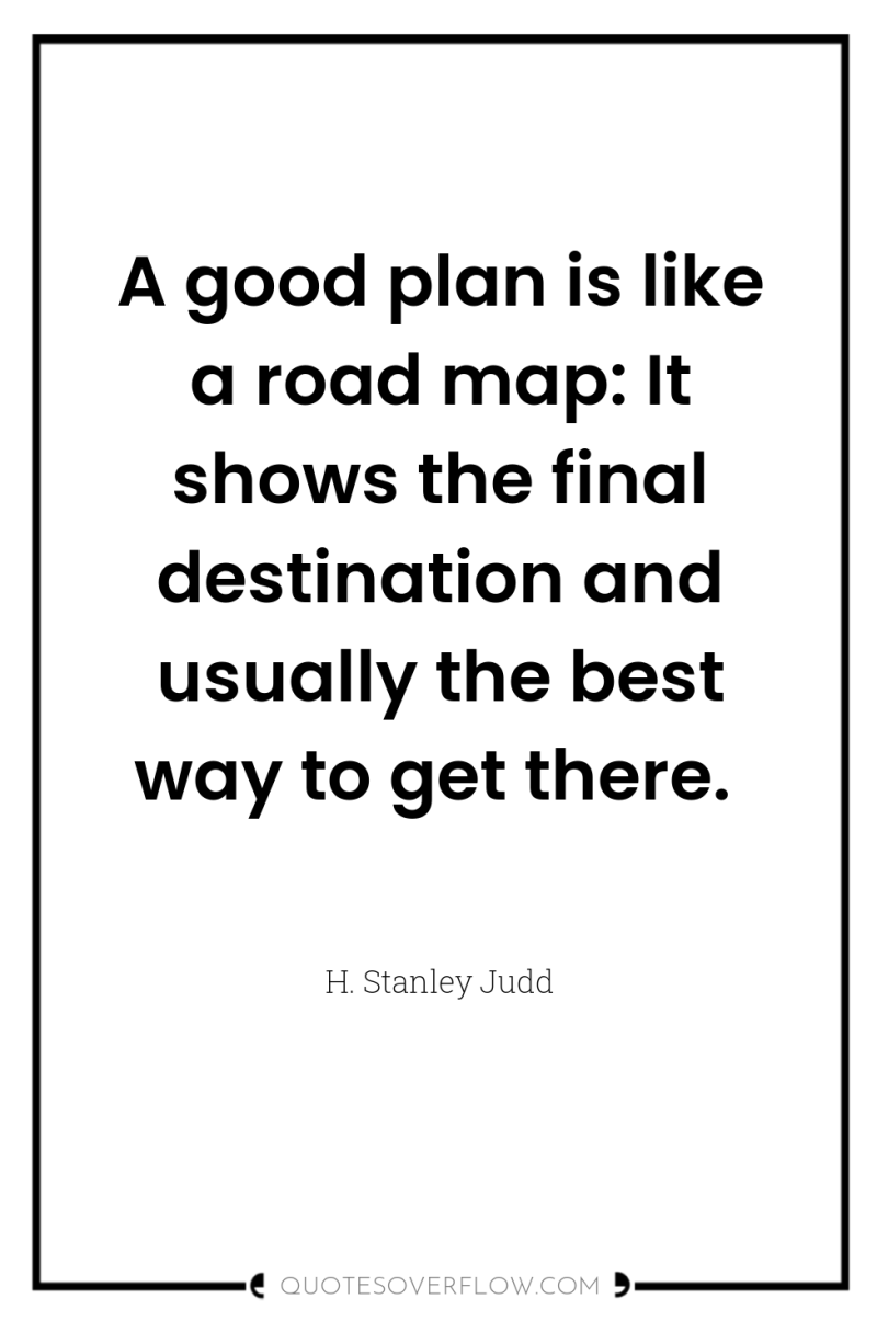 A good plan is like a road map: It shows...
