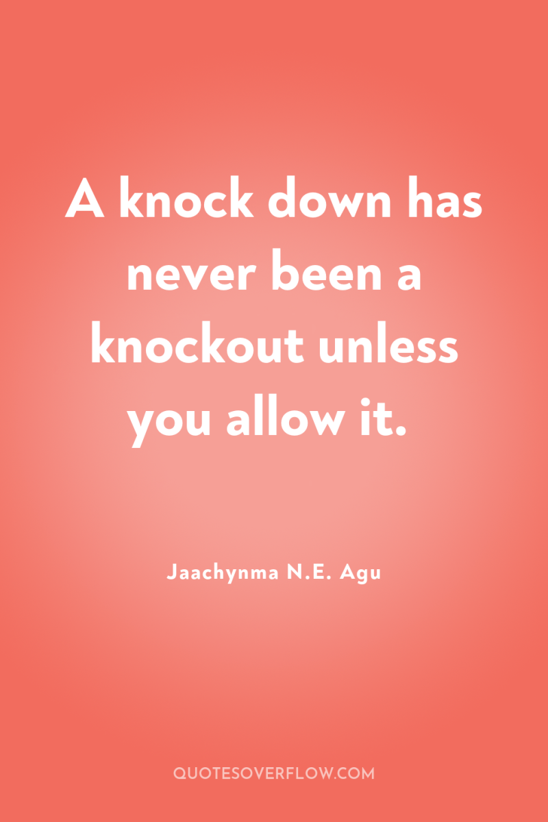 A knock down has never been a knockout unless you...