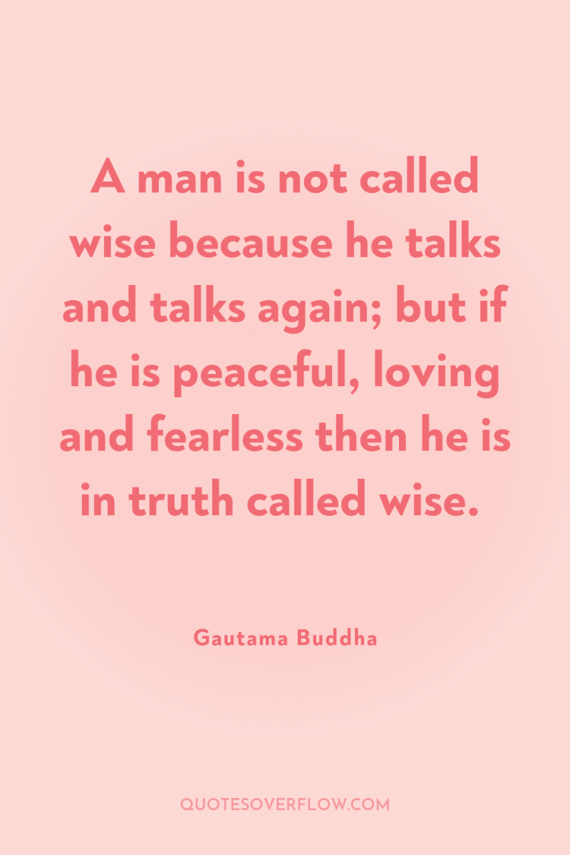 A man is not called wise because he talks and...