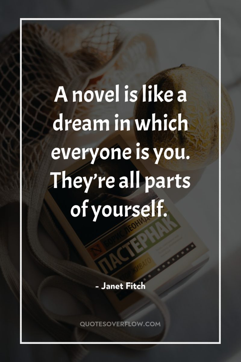 A novel is like a dream in which everyone is...