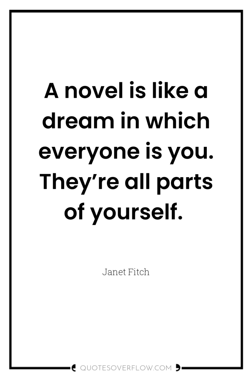 A novel is like a dream in which everyone is...