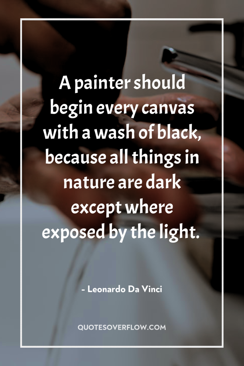 A painter should begin every canvas with a wash of...
