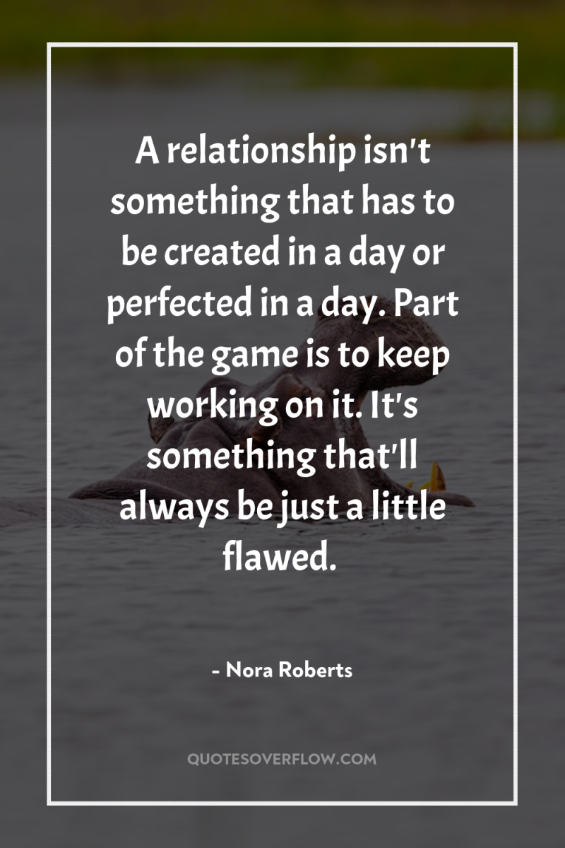 A relationship isn't something that has to be created in...