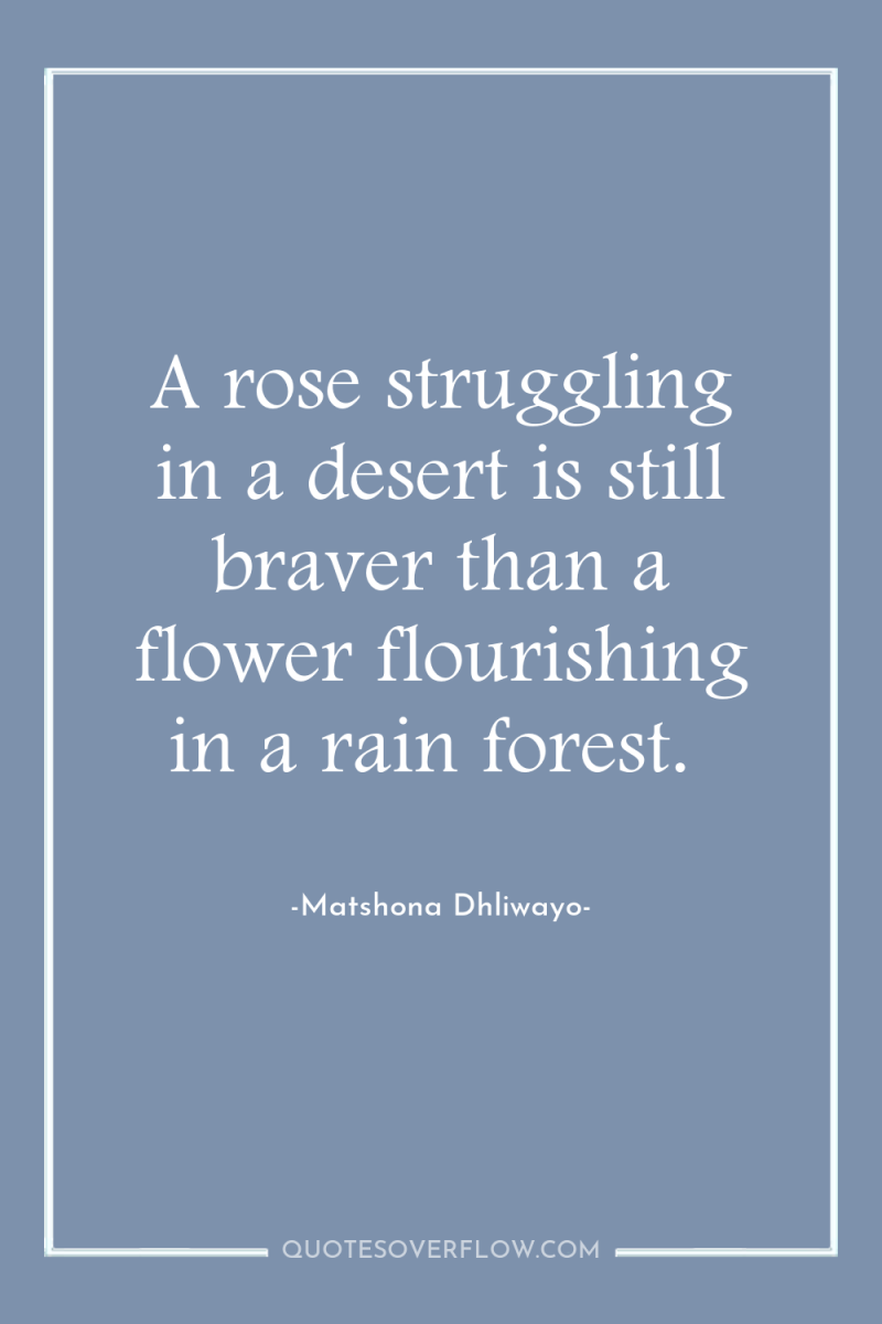 A rose struggling in a desert is still braver than...