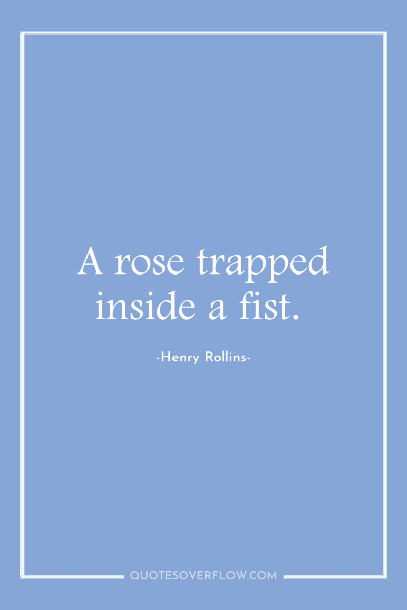 A rose trapped inside a fist. 