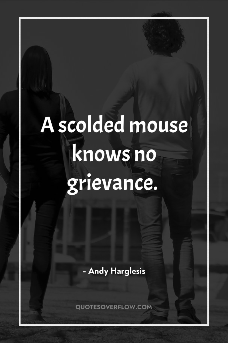 A scolded mouse knows no grievance. 