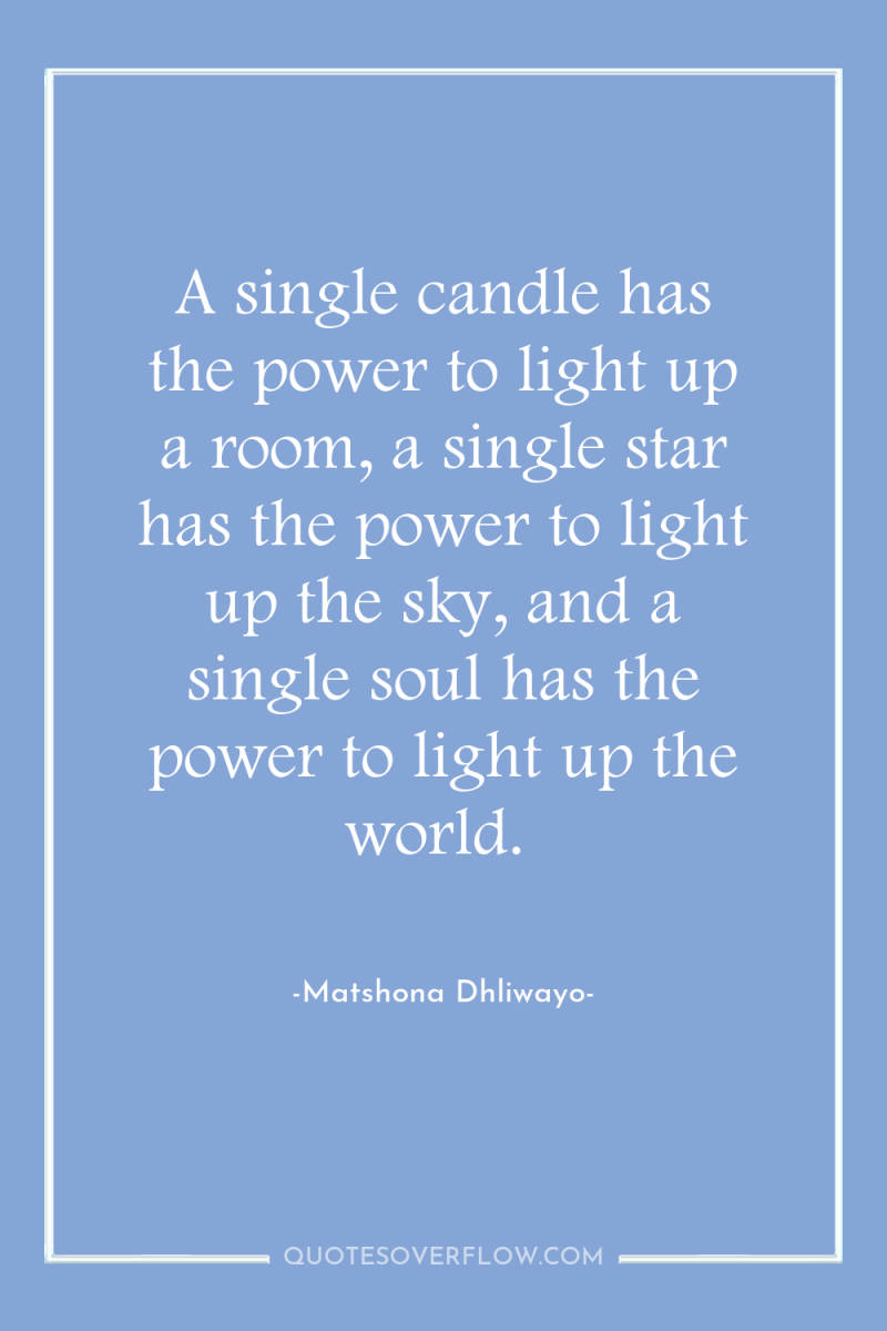 A single candle has the power to light up a...