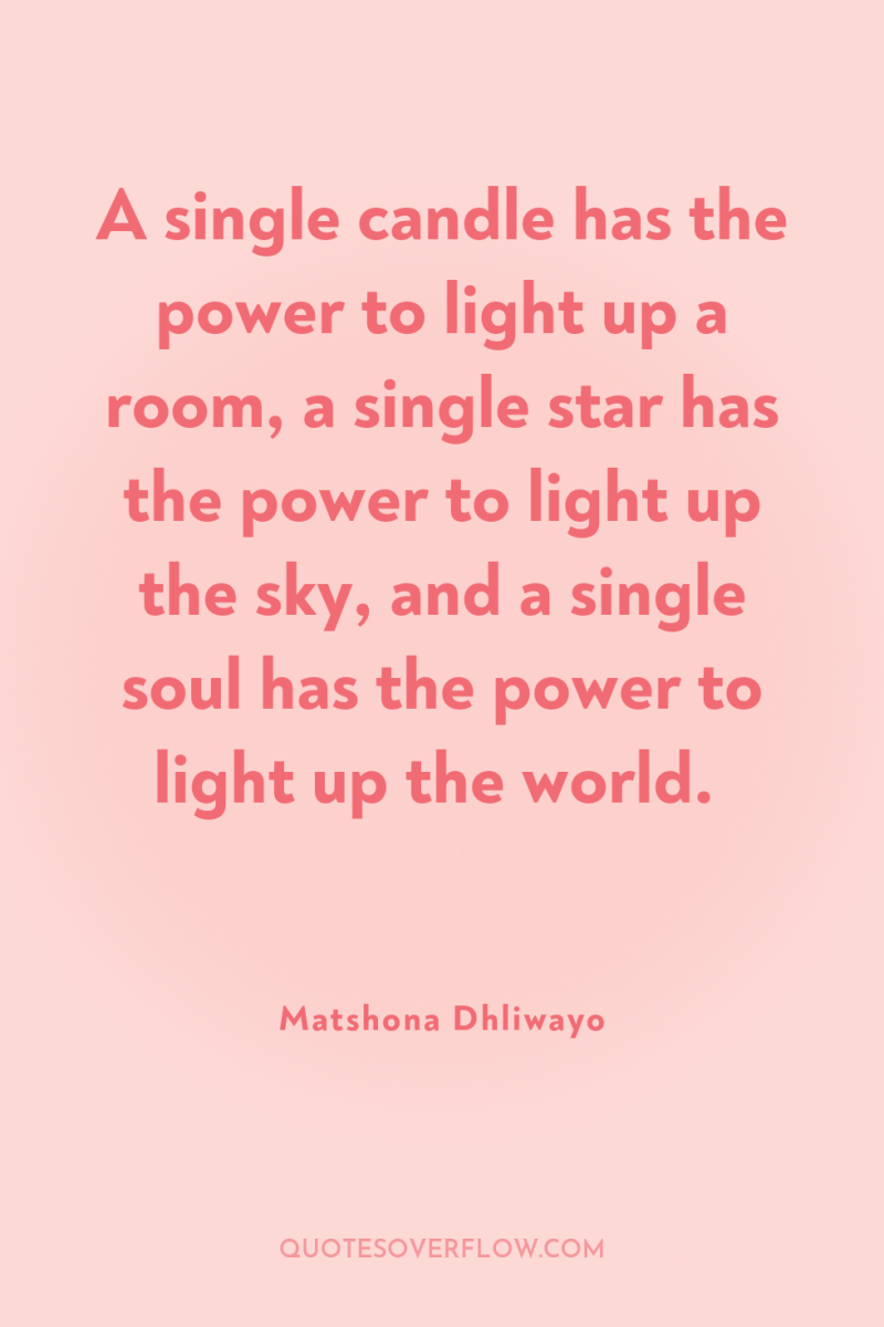A single candle has the power to light up a...
