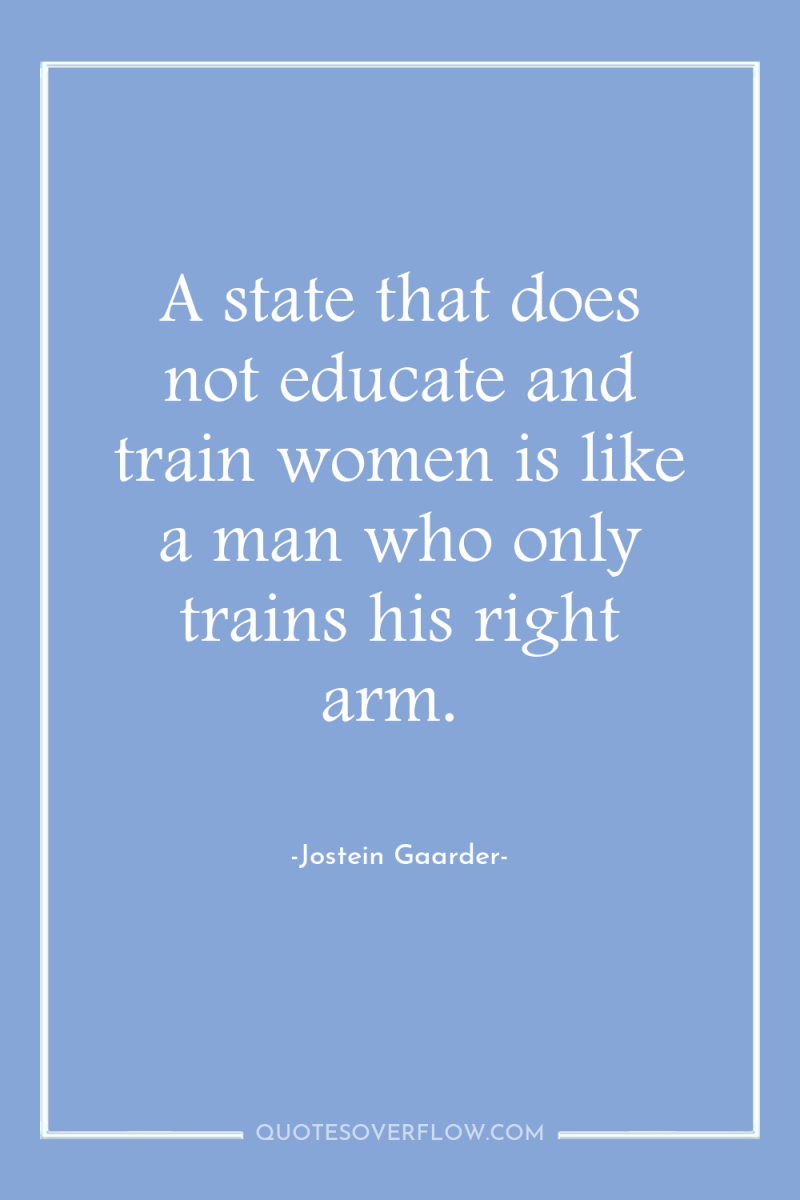 A state that does not educate and train women is...