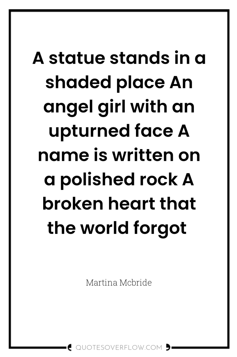A statue stands in a shaded place An angel girl...