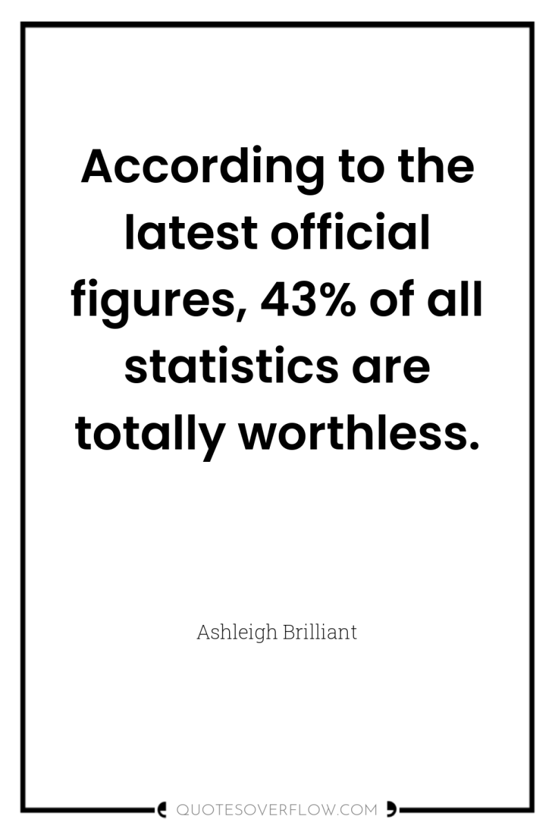 According to the latest official figures, 43% of all statistics...