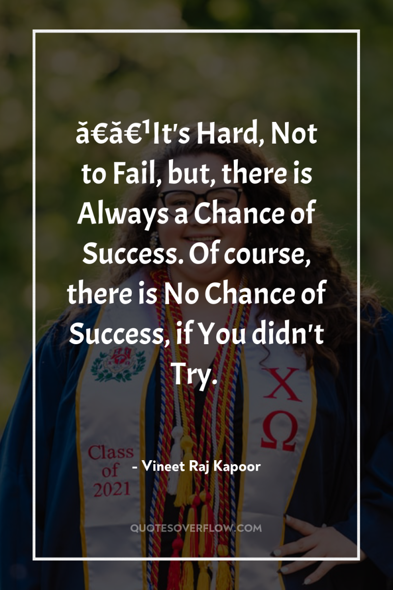 â€â€¹It's Hard, Not to Fail, but, there is Always a...