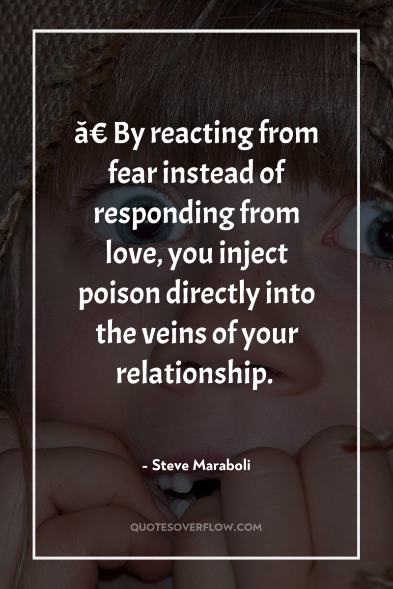 â€ŽBy reacting from fear instead of responding from love, you...