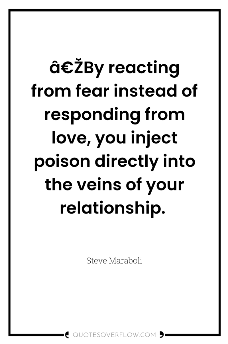â€ŽBy reacting from fear instead of responding from love, you...