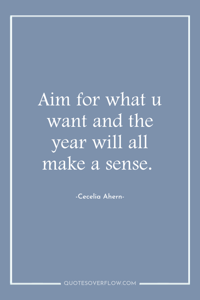 Aim for what u want and the year will all...