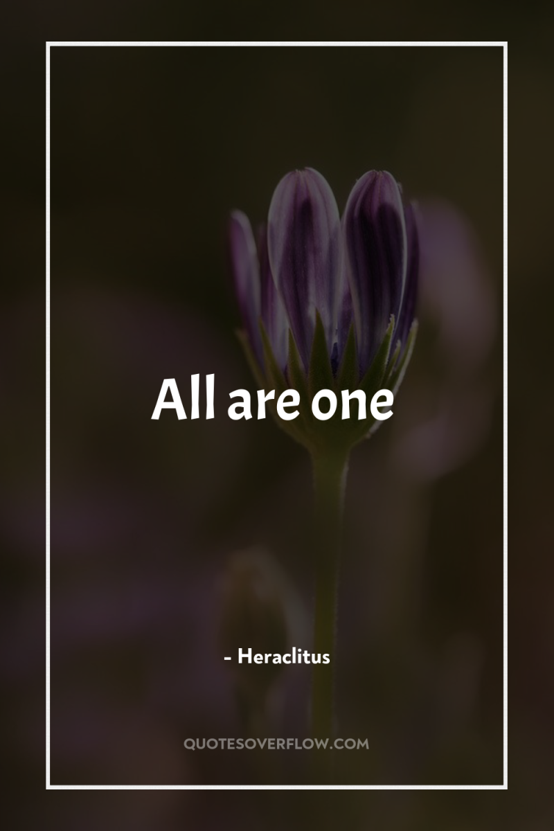 All are one 
