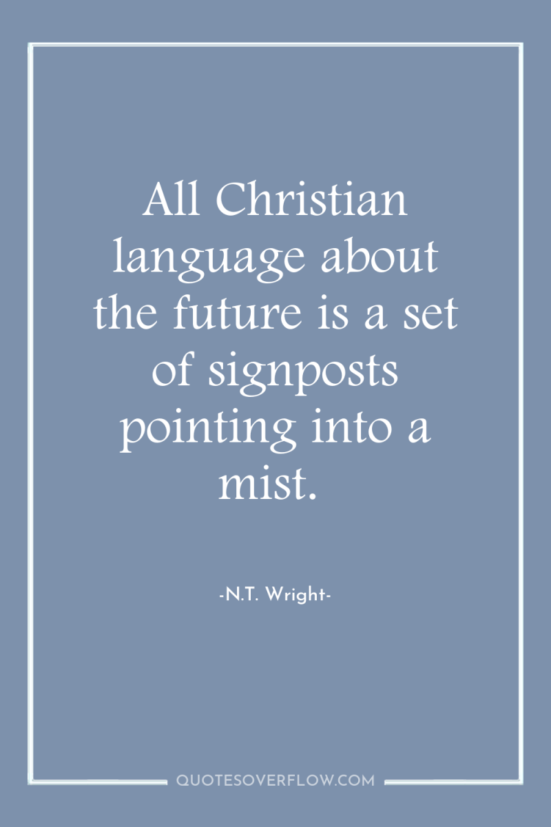 All Christian language about the future is a set of...