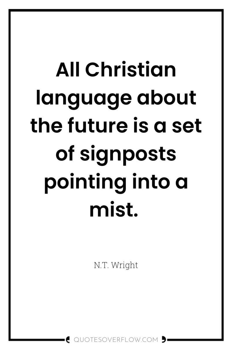 All Christian language about the future is a set of...