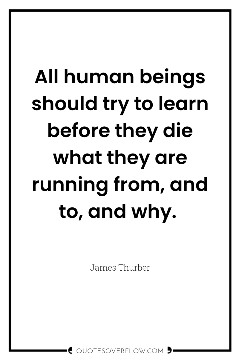 All human beings should try to learn before they die...