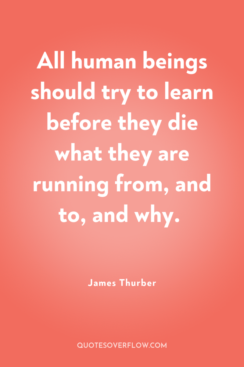 All human beings should try to learn before they die...