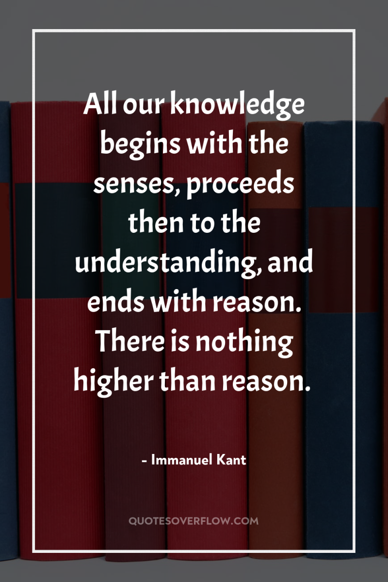 All our knowledge begins with the senses, proceeds then to...