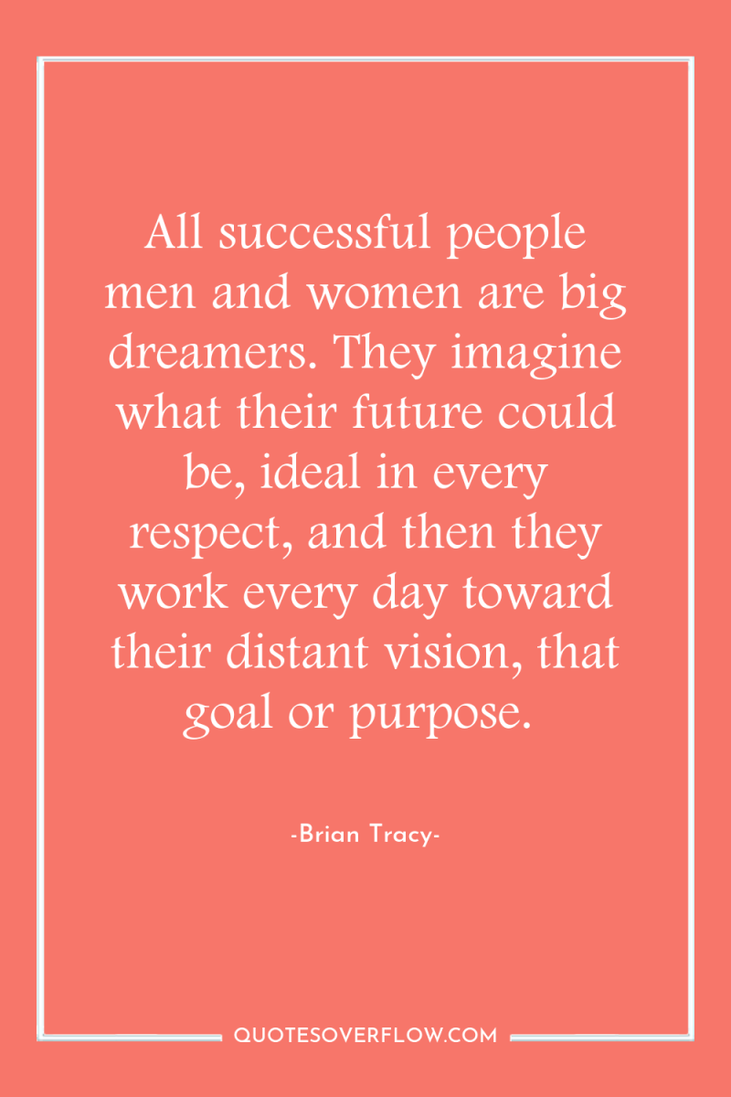 All successful people men and women are big dreamers. They...