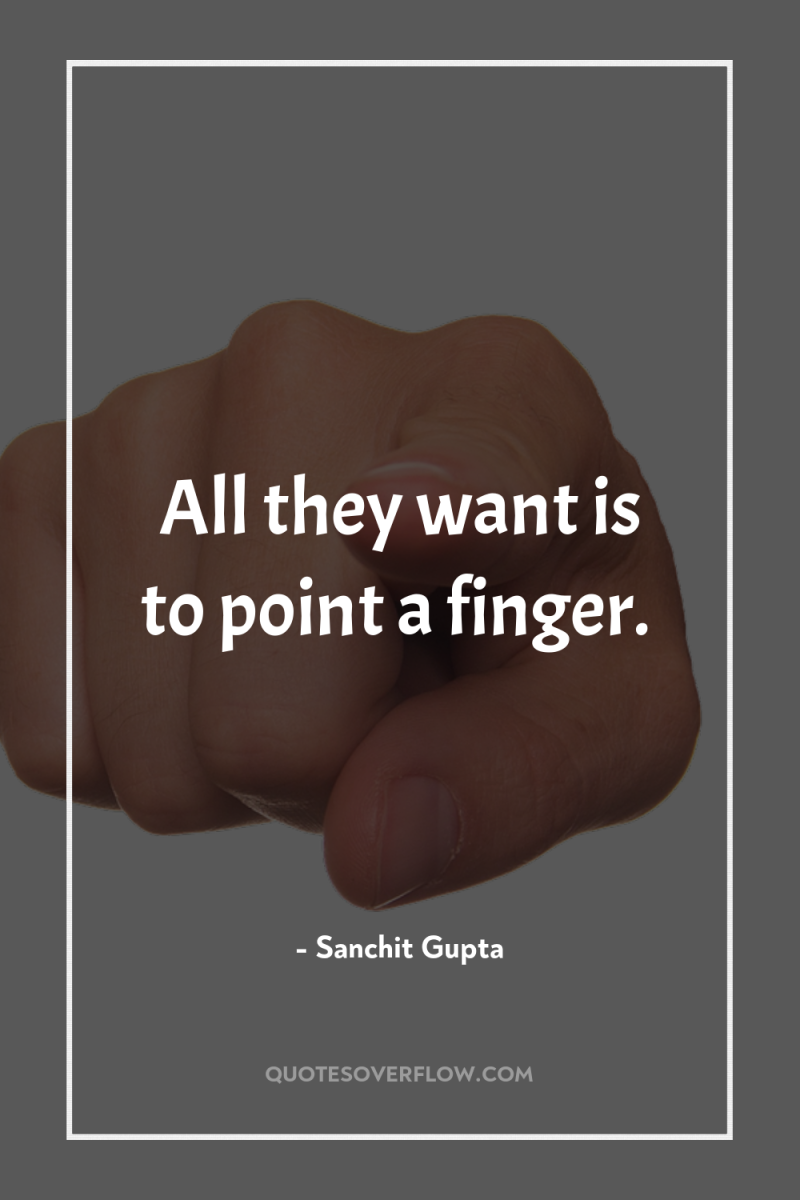 All they want is to point a finger. 