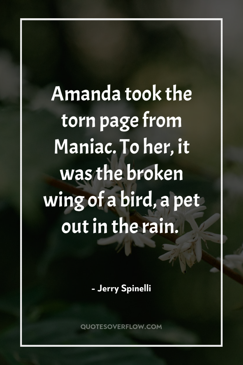 Amanda took the torn page from Maniac. To her, it...