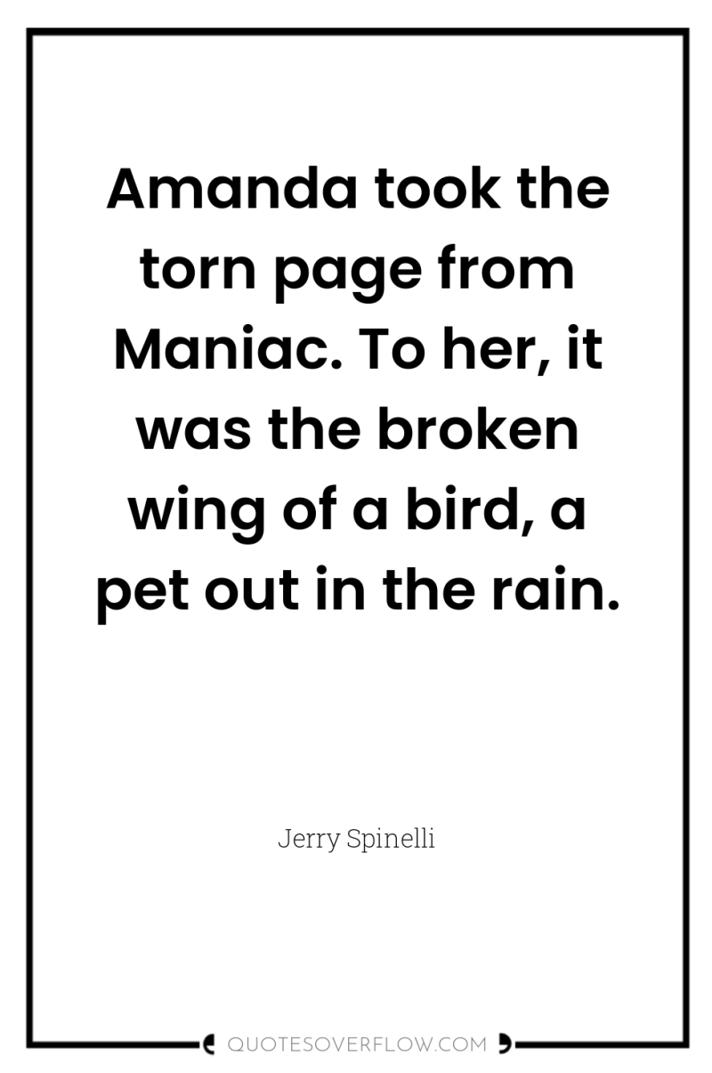 Amanda took the torn page from Maniac. To her, it...