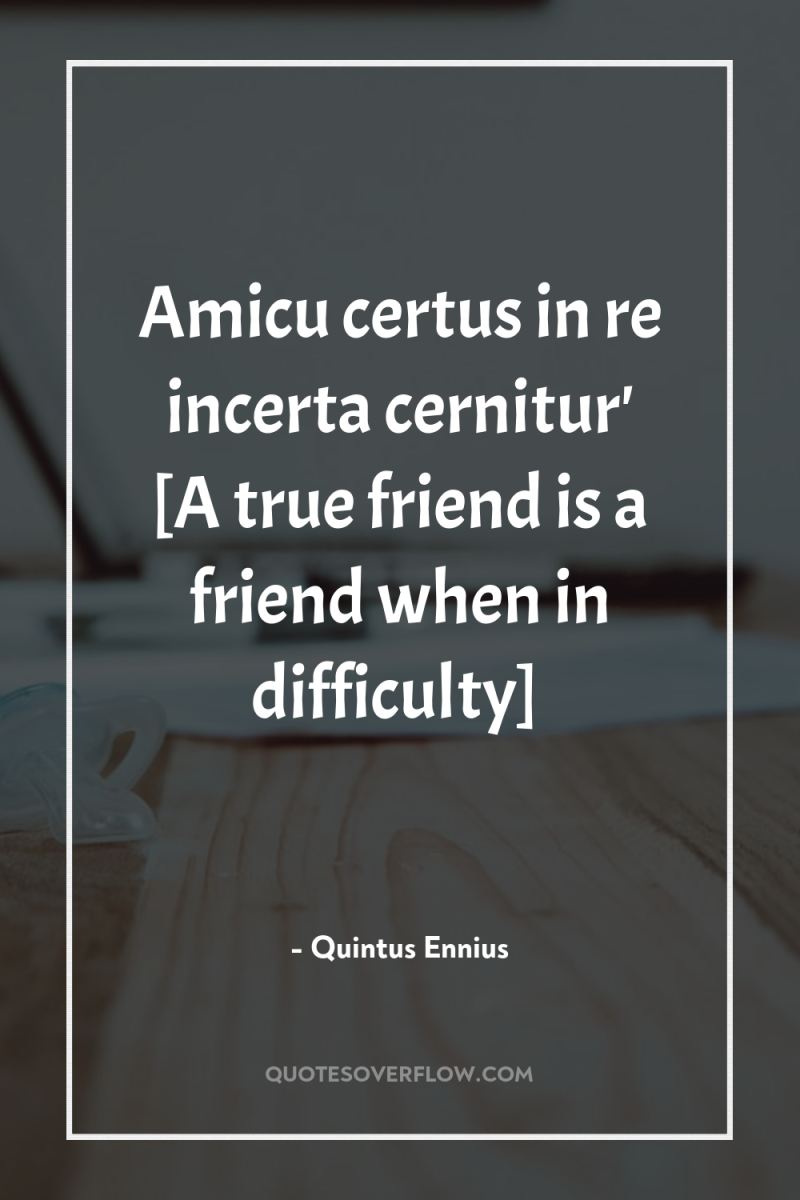 Amicu certus in re incerta cernitur' [A true friend is...