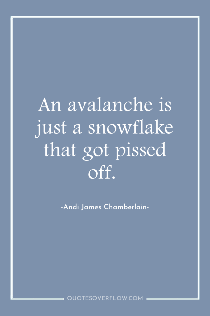 An avalanche is just a snowflake that got pissed off. 