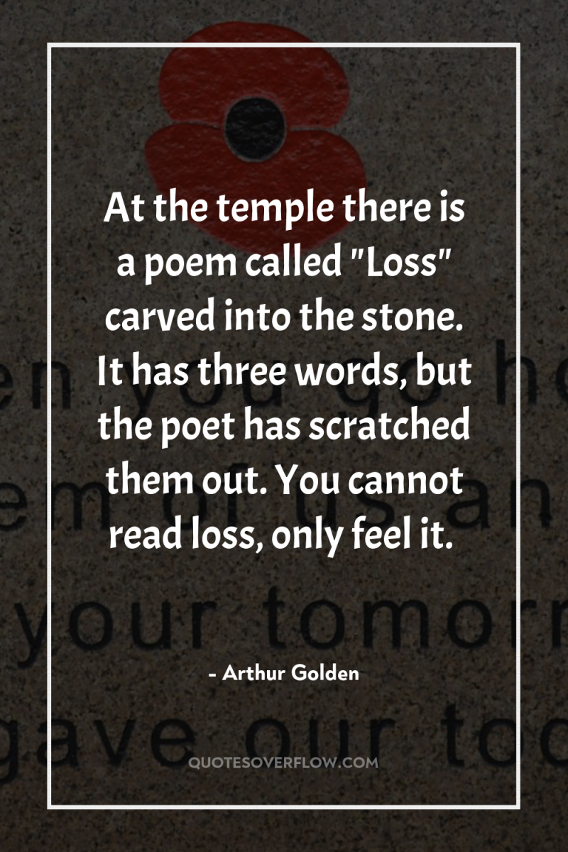 At the temple there is a poem called 