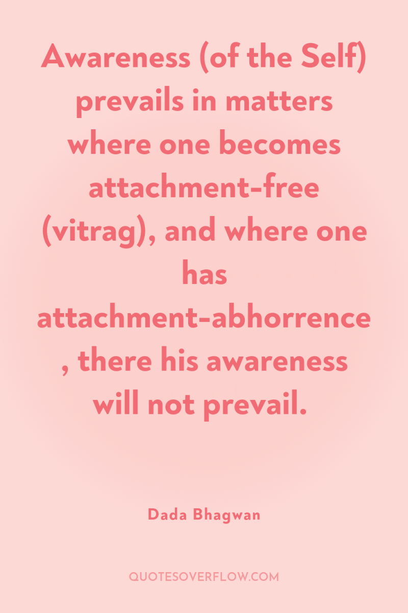 Awareness (of the Self) prevails in matters where one becomes...