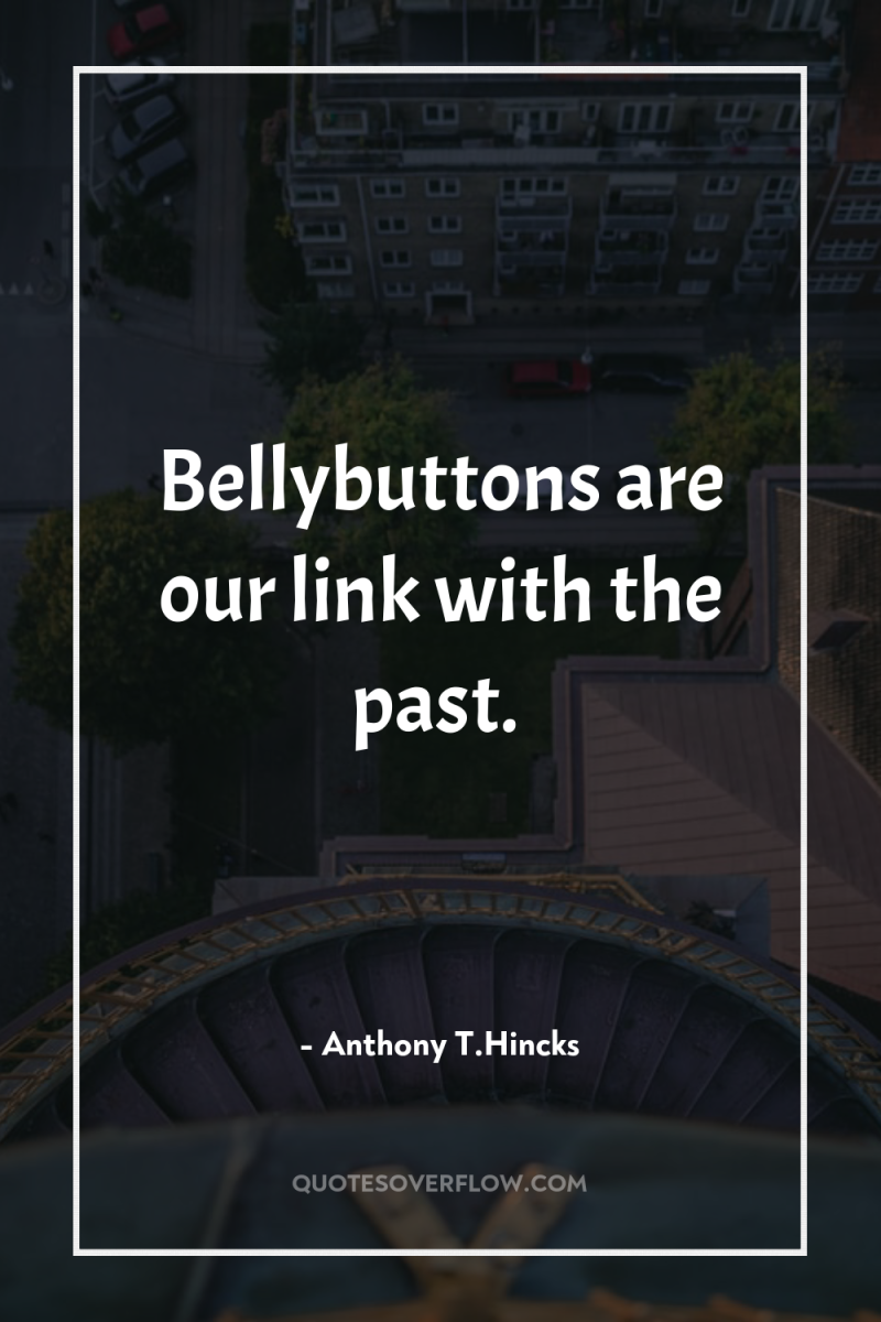 Bellybuttons are our link with the past. 