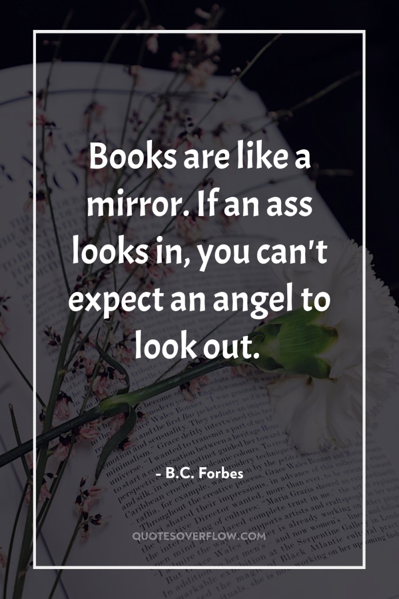 Books are like a mirror. If an ass looks in,...