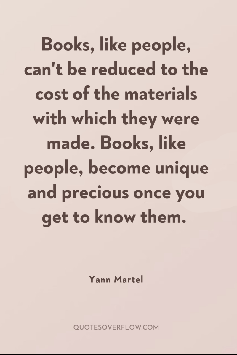 Books, like people, can't be reduced to the cost of...