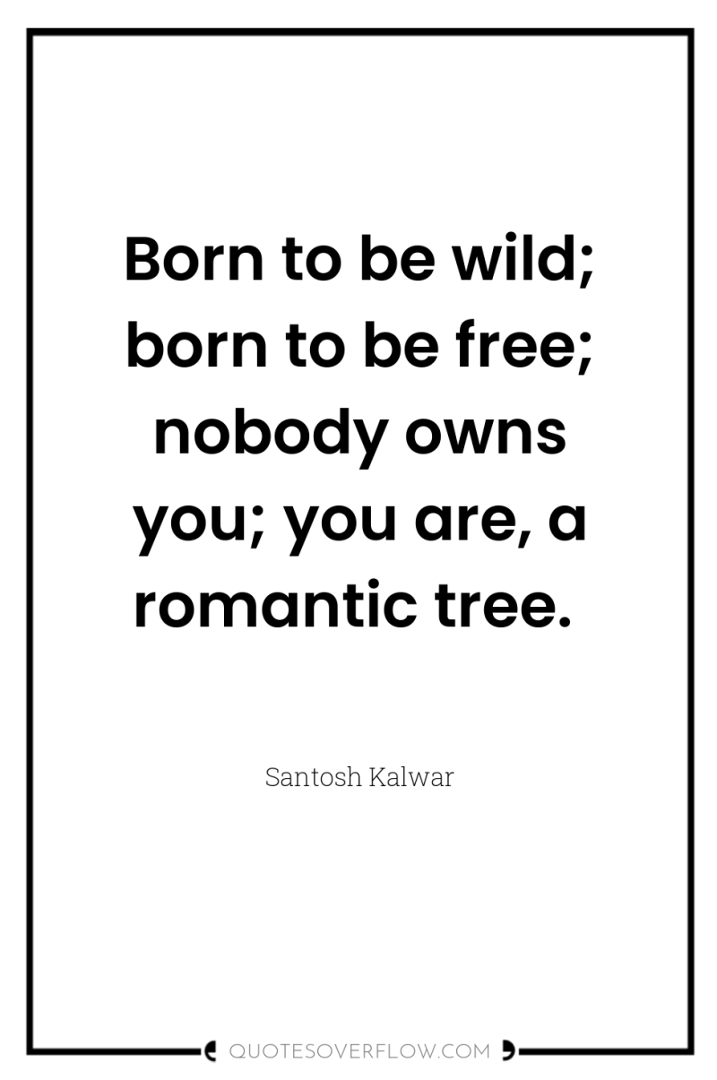 Born to be wild; born to be free; nobody owns...