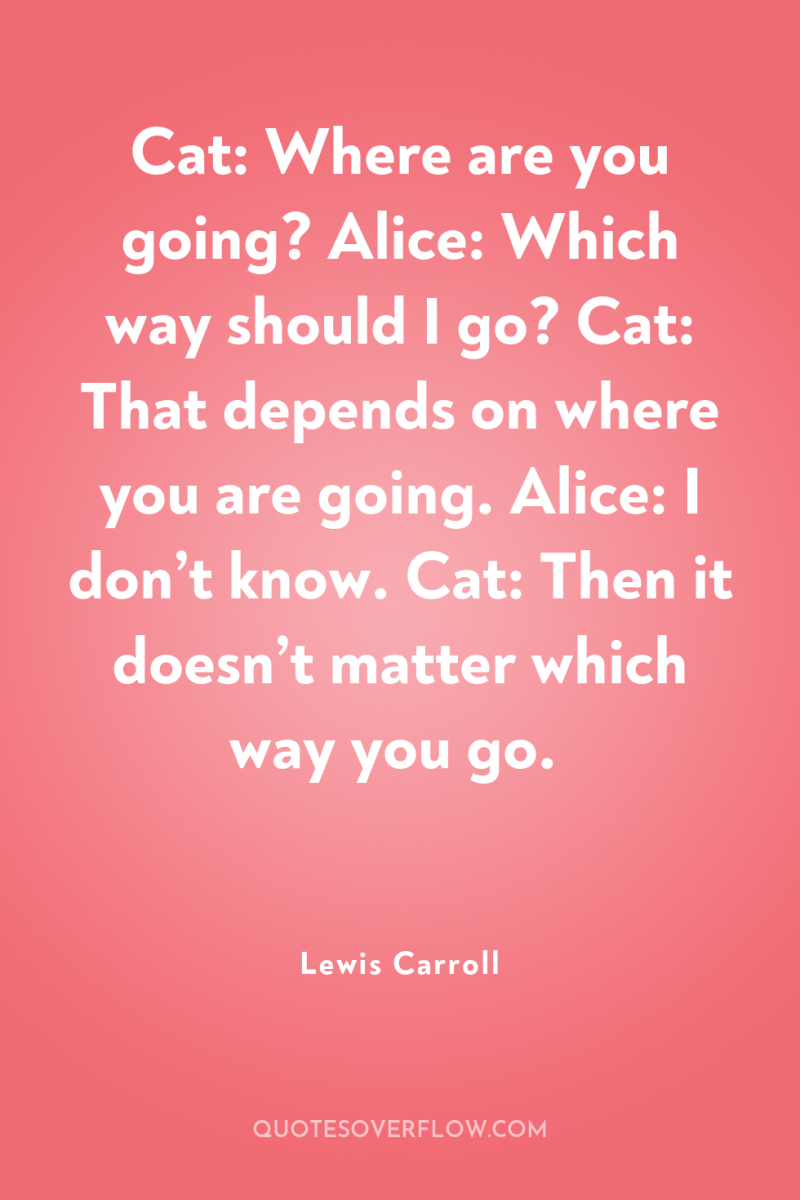 Cat: Where are you going? Alice: Which way should I...