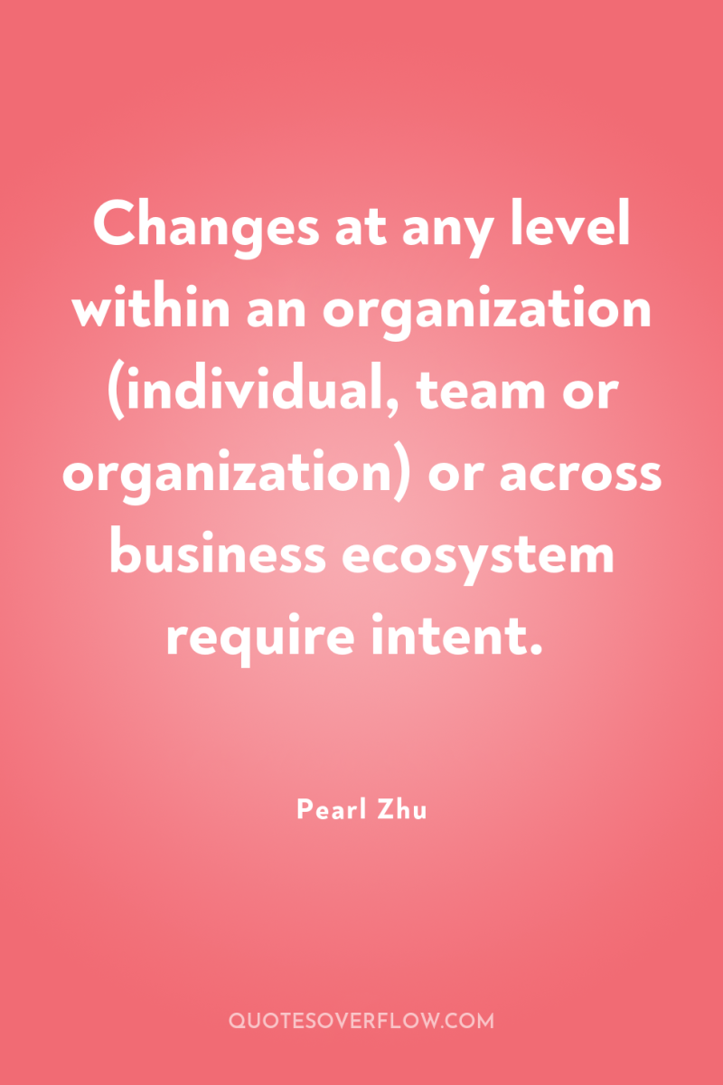 Changes at any level within an organization (individual, team or...