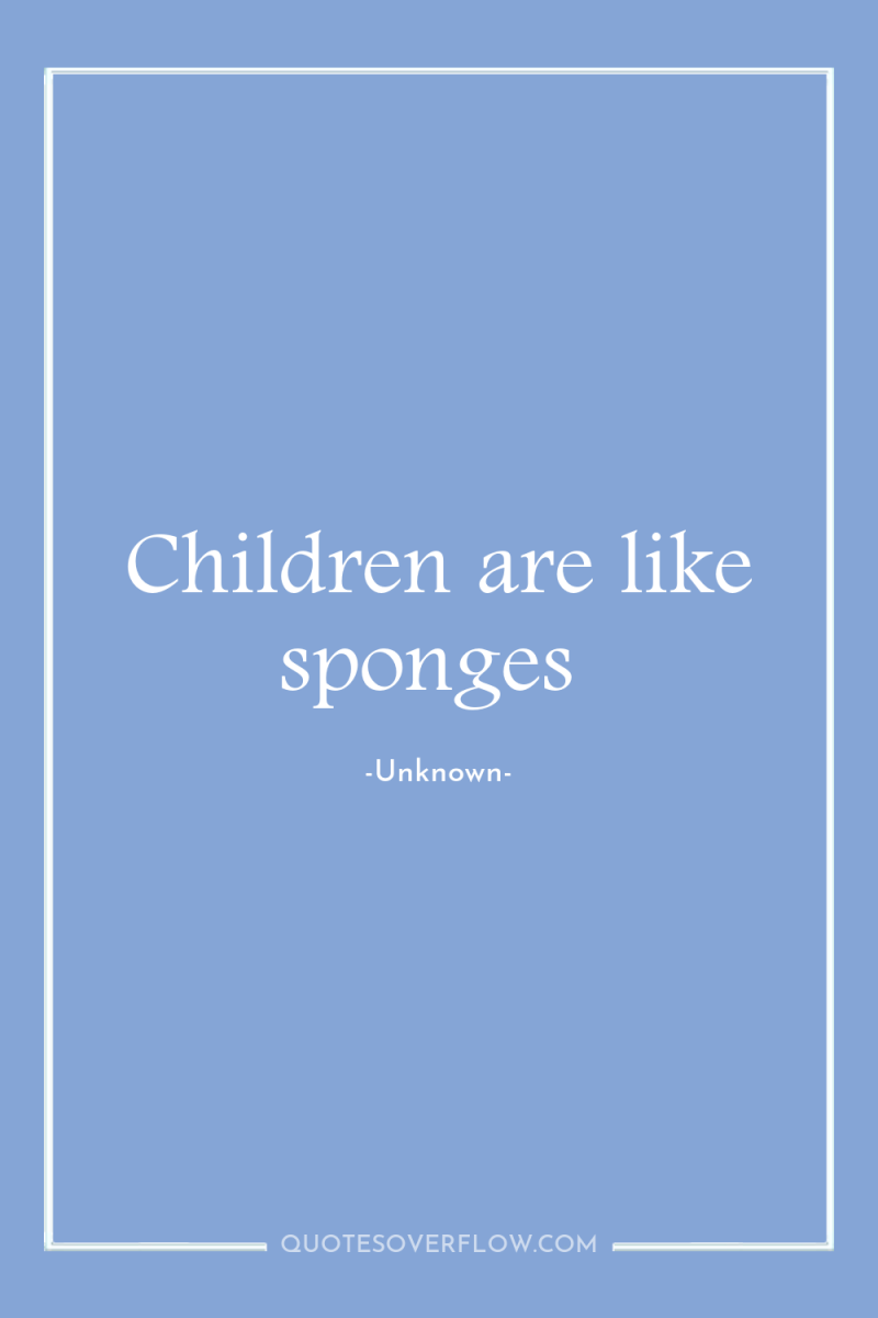 Children are like sponges 