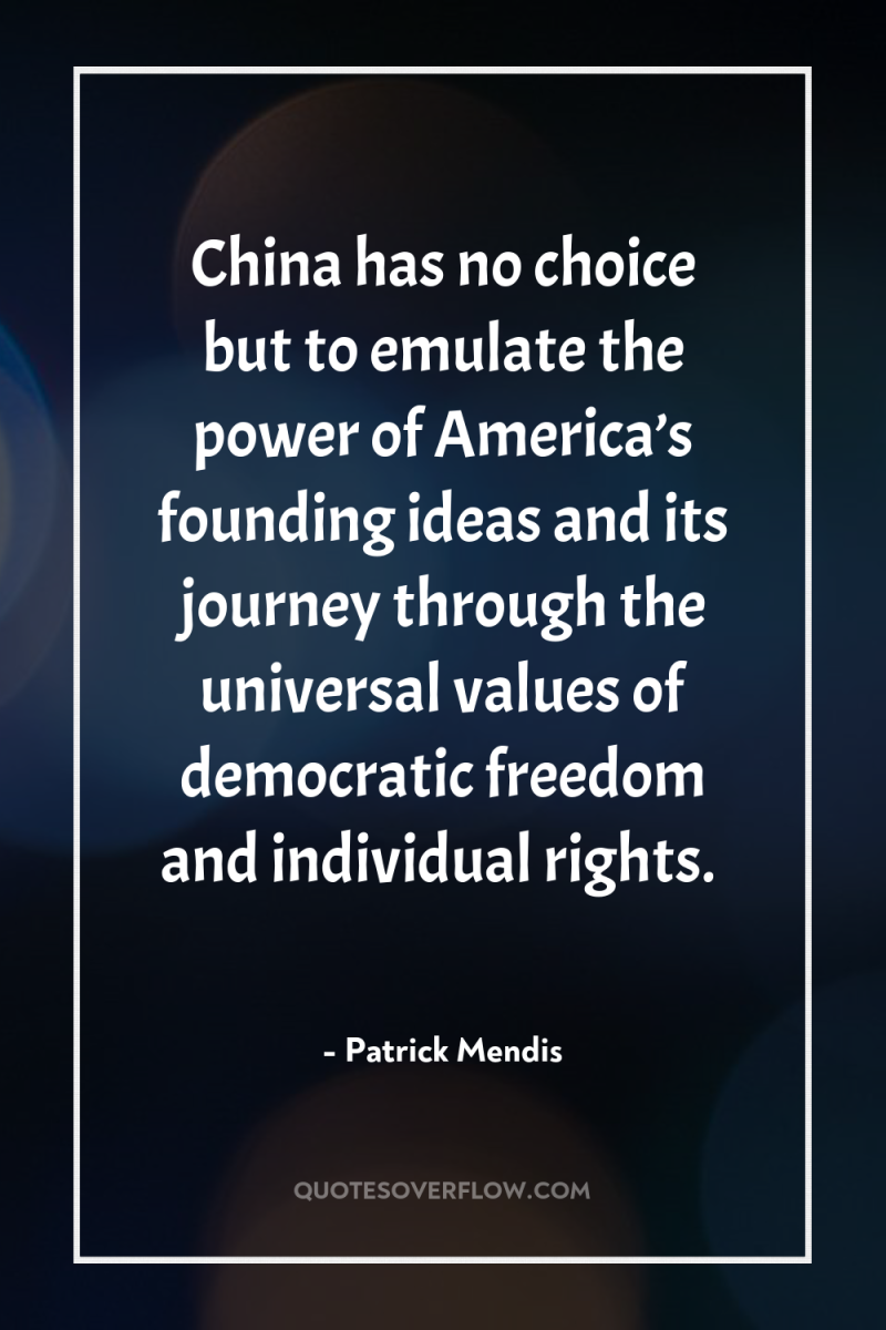 China has no choice but to emulate the power of...