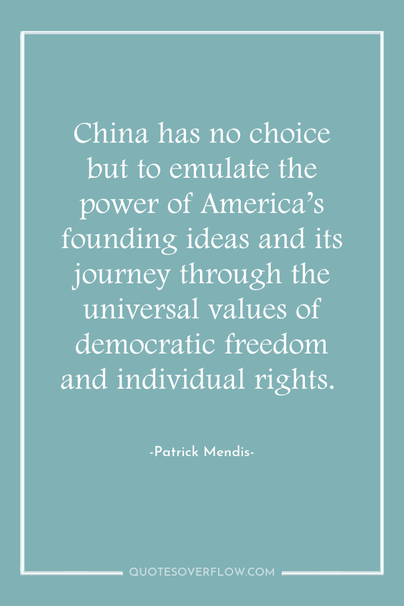 China has no choice but to emulate the power of...
